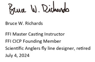 Bruce W. Richards signature and credentials